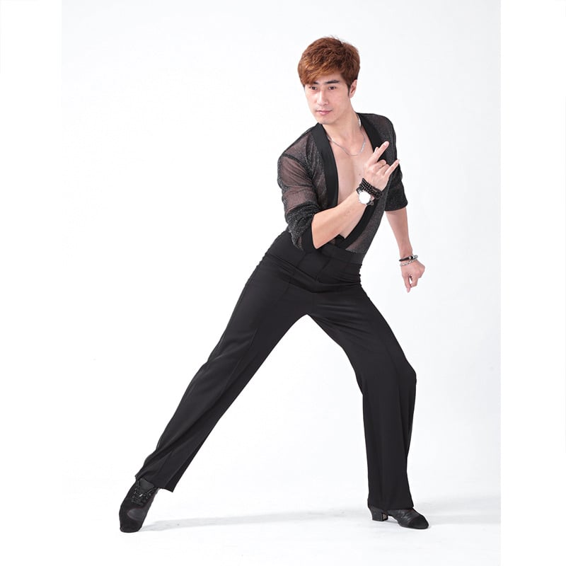 Muške hlače za latino ples za vježbanje, lagani ljetni materijal, pogodne za latino, ballroom i moderni ples.