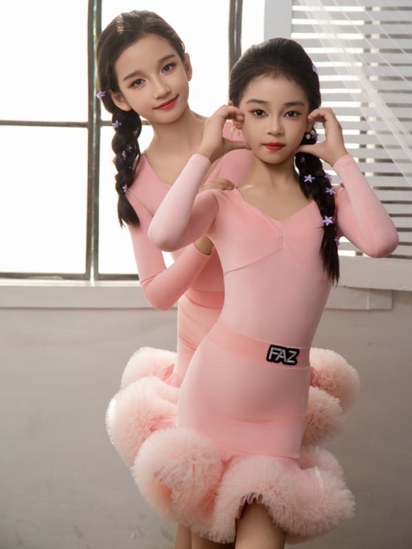 Bērnu latīnas deju svārku komplekts rudenī 2025 — 80-90% neilons, ķīniešu stils, literārais retro, bez apkakles