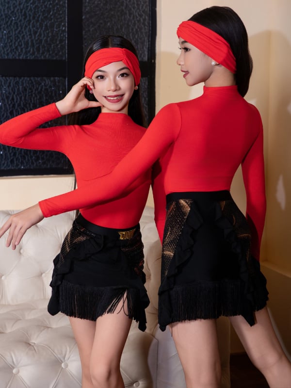Lányok latin tánc gyakorló készlet, nylon anyag, 80–90% nylon, kínai stílus, irodalmi retro, őszi 2025