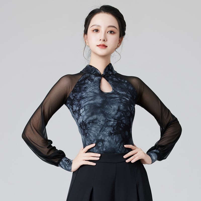 Женски латин денс топ, памучен плат 95%, памучна подплата 95%, танцово облекло.