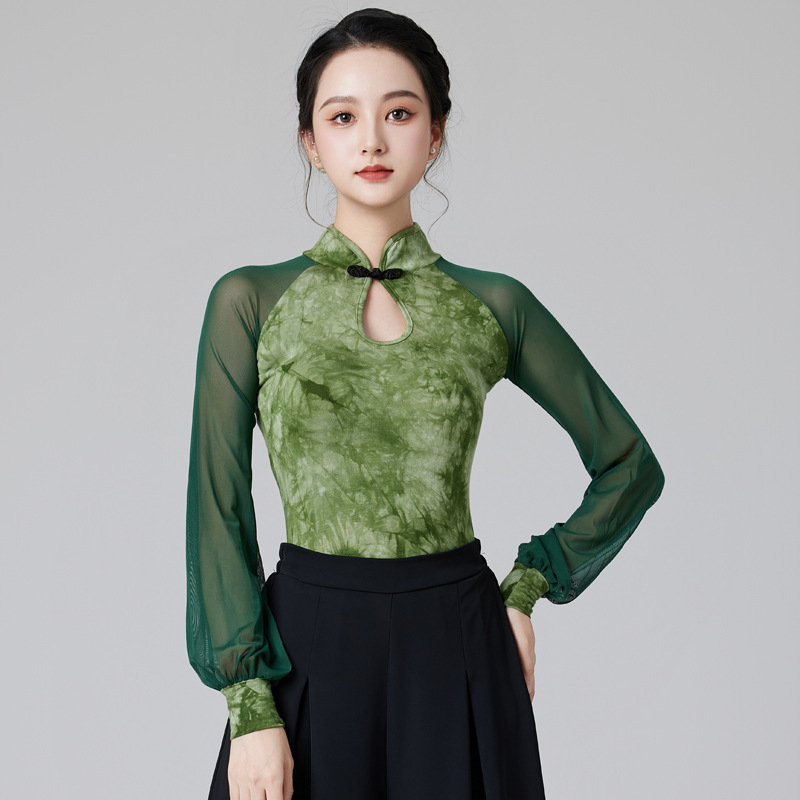 Женски латин денс топ, памучен плат 95%, памучна подплата 95%, танцово облекло.