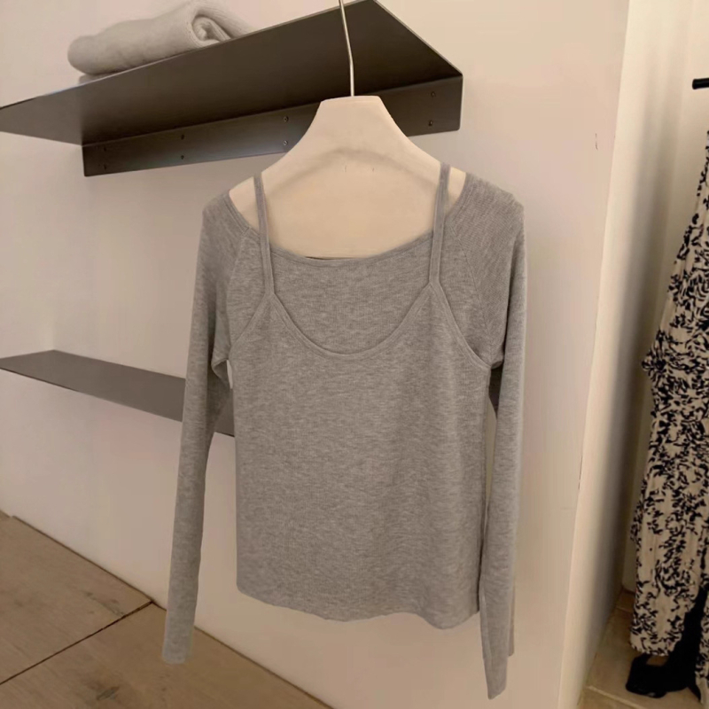Ženski pulover, akril, jednobojan, okrugli izrez, dugi rukavi, kratka duljina, jesen 2025 casual stil