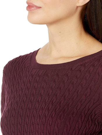 Плетен пуловер за базов слой за жени, солиден цвят, свободна кройка, дълги ръкави, кръгло деколте, материя: имитационен кашмир с вискоза