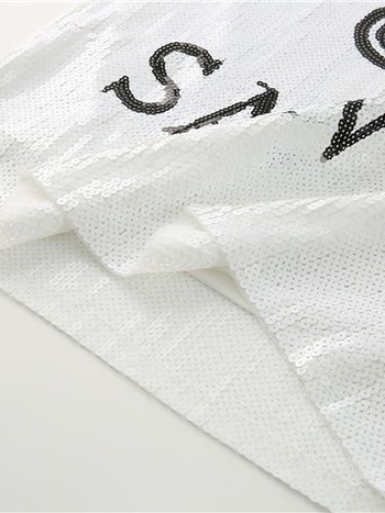 Majica s pailetama, slobodan kroj, kratki rukavi, okrugli izrez, poliester plesti