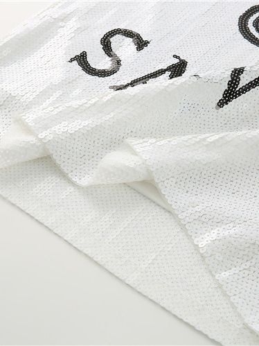 Majica s pailetama, slobodan kroj, kratki rukavi, okrugli izrez, poliester plesti
