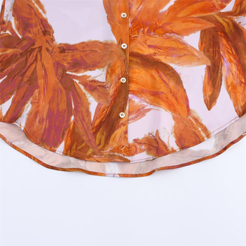 Krekls no poliestera, drukāts raksts, garas piedurknes, kakla revers, sprādžu aizdare