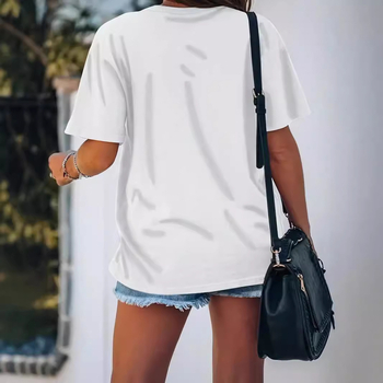 Ženska majica od milk silk materijala, jednoslojna boja, okrugli izrez, kratki rukavi, poliester 70–80%