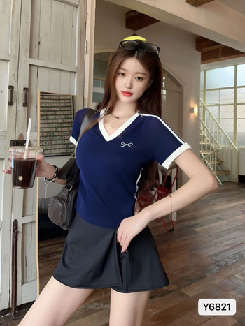 Ženska majica s V-izrezom, 3/4 rukavi, uski kroj, smjesa poliester-viskoza