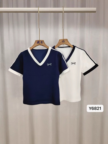 Ženska majica s V-izrezom, 3/4 rukavi, uski kroj, smjesa poliester-viskoza