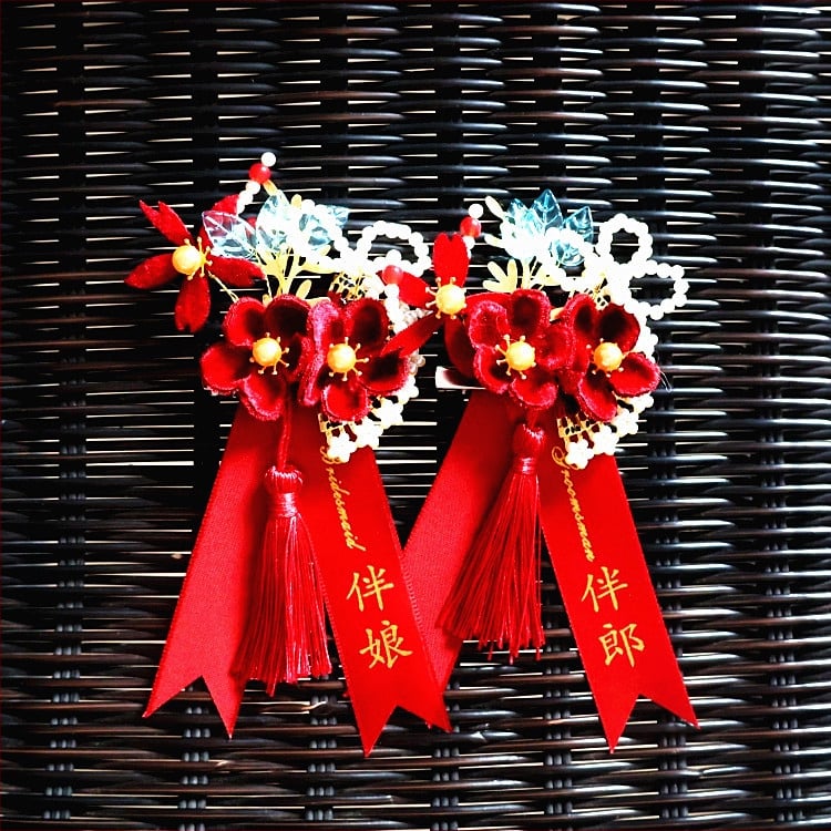 Esküvői corsage a menyasszony és a vőlegény, valamint a család részére — selyem virágok, Kuano márka, univerzális stílus, kivitelezés: Egyéb, import: Nem