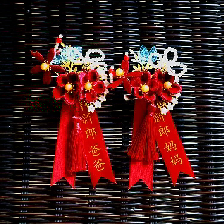 Esküvői corsage a menyasszony és a vőlegény, valamint a család részére — selyem virágok, Kuano márka, univerzális stílus, kivitelezés: Egyéb, import: Nem