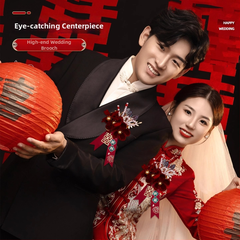 Kāzu corsage līgavainim un ģimenei — zīda ziedi, Kuano zīmols, stils: Universāls, izgatavošana: Cits, imports: Nē