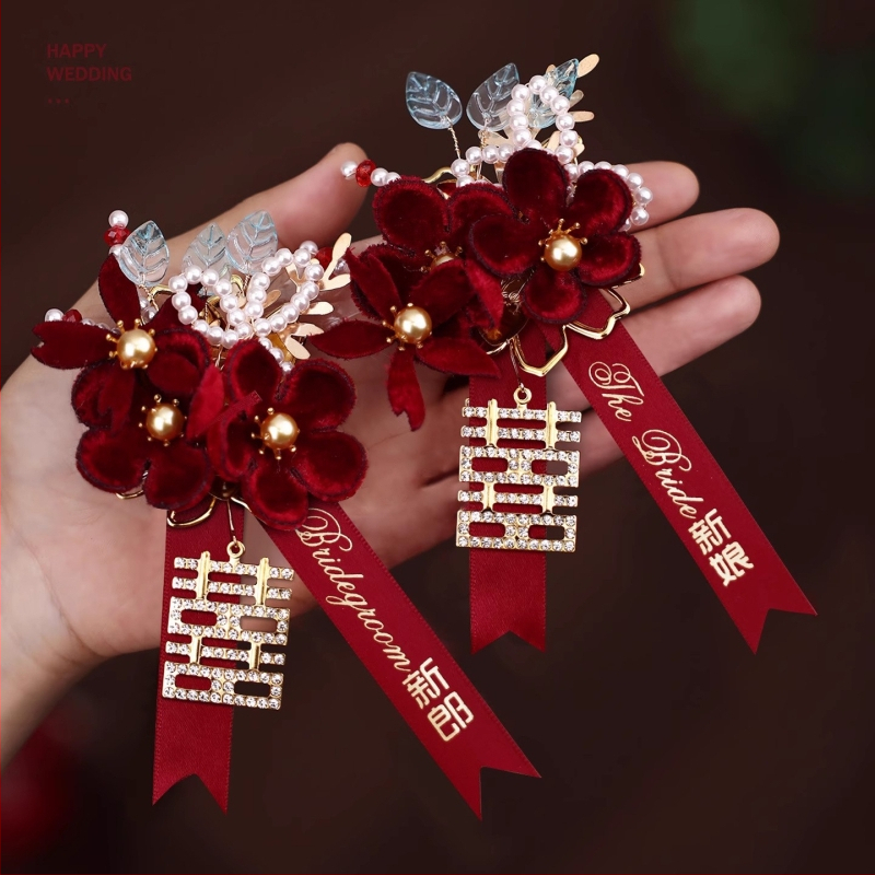 Kāzu corsage līgavainim un ģimenei — zīda ziedi, Kuano zīmols, stils: Universāls, izgatavošana: Cits, imports: Nē