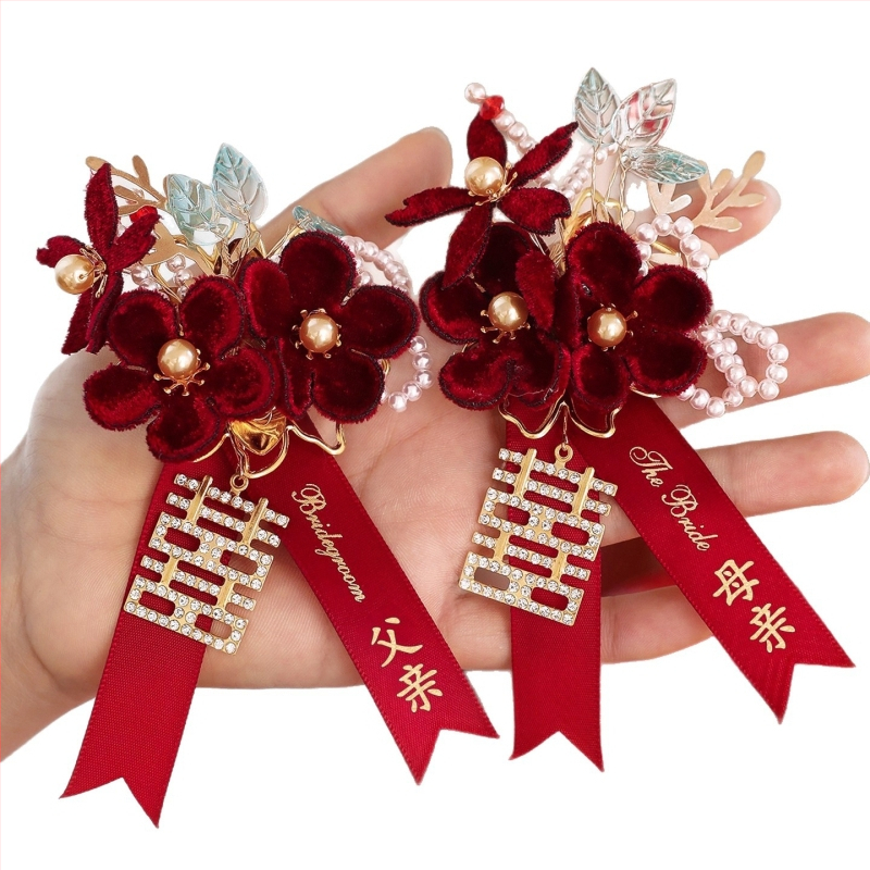 Kāzu corsage līgavainim un ģimenei — zīda ziedi, Kuano zīmols, stils: Universāls, izgatavošana: Cits, imports: Nē