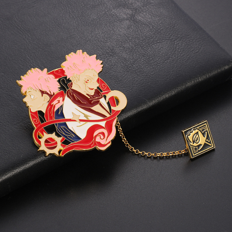 Jujutsu Kaisen broš: kahepoolsed alumiiniumist broš Gojo Satoru, Itadori Yuji ja Ryomen Sukuna – õlilaadse tilga viimistlus, päritolu Yiwu, mudel XZ1122