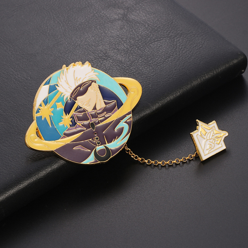 Jujutsu Kaisen broš: kahepoolsed alumiiniumist broš Gojo Satoru, Itadori Yuji ja Ryomen Sukuna – õlilaadse tilga viimistlus, päritolu Yiwu, mudel XZ1122