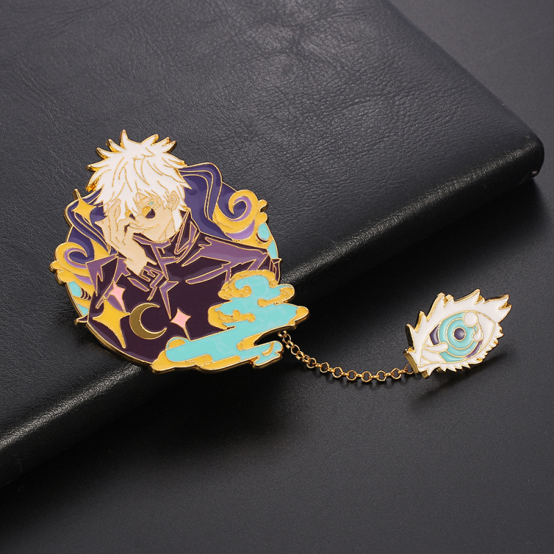 Jujutsu Kaisen broš: kahepoolsed alumiiniumist broš Gojo Satoru, Itadori Yuji ja Ryomen Sukuna – õlilaadse tilga viimistlus, päritolu Yiwu, mudel XZ1122