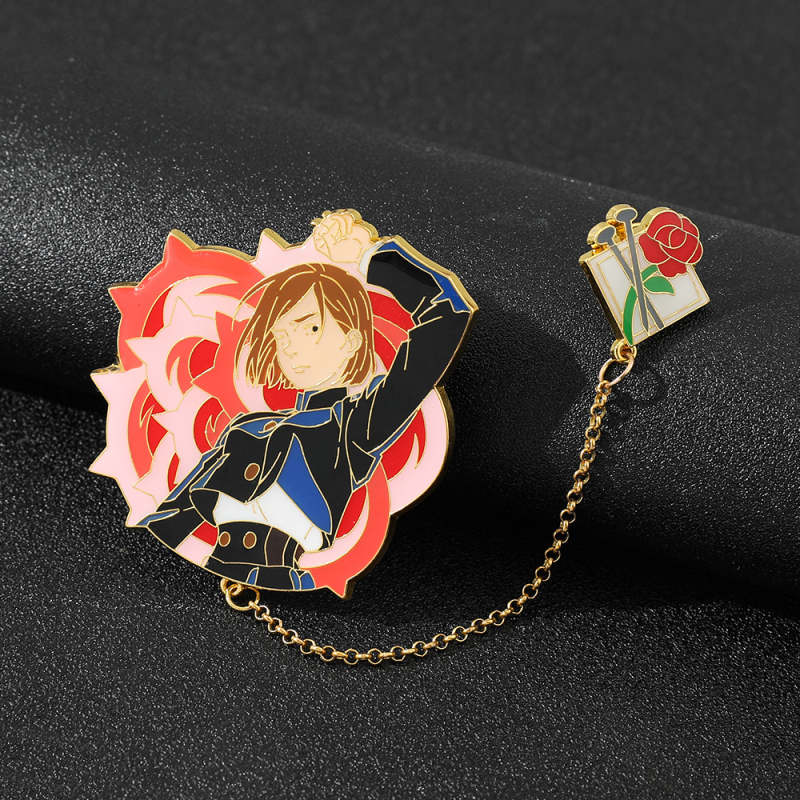 Jujutsu Kaisen broš: kahepoolsed alumiiniumist broš Gojo Satoru, Itadori Yuji ja Ryomen Sukuna – õlilaadse tilga viimistlus, päritolu Yiwu, mudel XZ1122