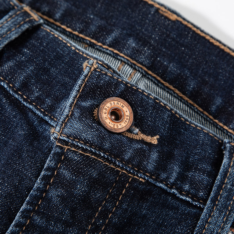 Férfi farmernadrág, egyenes szabás, magas derék, cipzár, 98% pamut, enzimes mosás