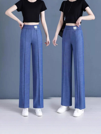 Jeansi talie înaltă, croială dreaptă, denim ultra-subțire