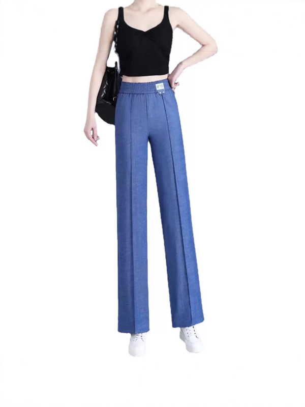 Jeansi talie înaltă, croială dreaptă, denim ultra-subțire