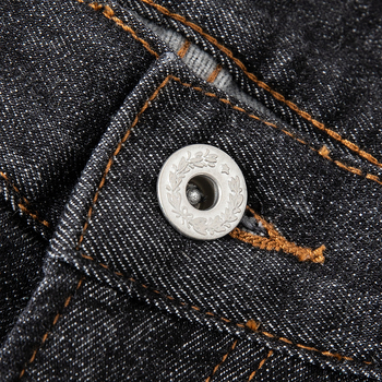 Дънки с прав крак, висока талия, дебелен памук, ензимно пране, множество джобове