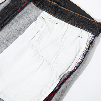 Дънки с прав крак, висока талия, дебелен памук, ензимно пране, множество джобове