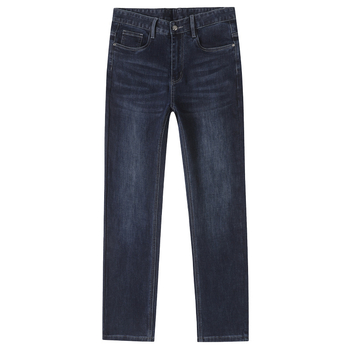 Дънки деним със стреч, straight кройка, за мъже, средна талия, цип за закопчаване