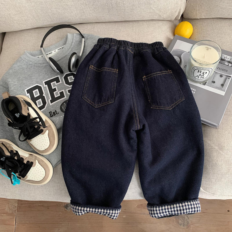 Muške Arctic Velvet hlače, Zima 2025, Cowboy denim, ležerni stil, mješavina pamuka i poliestera s podstavom od poliester