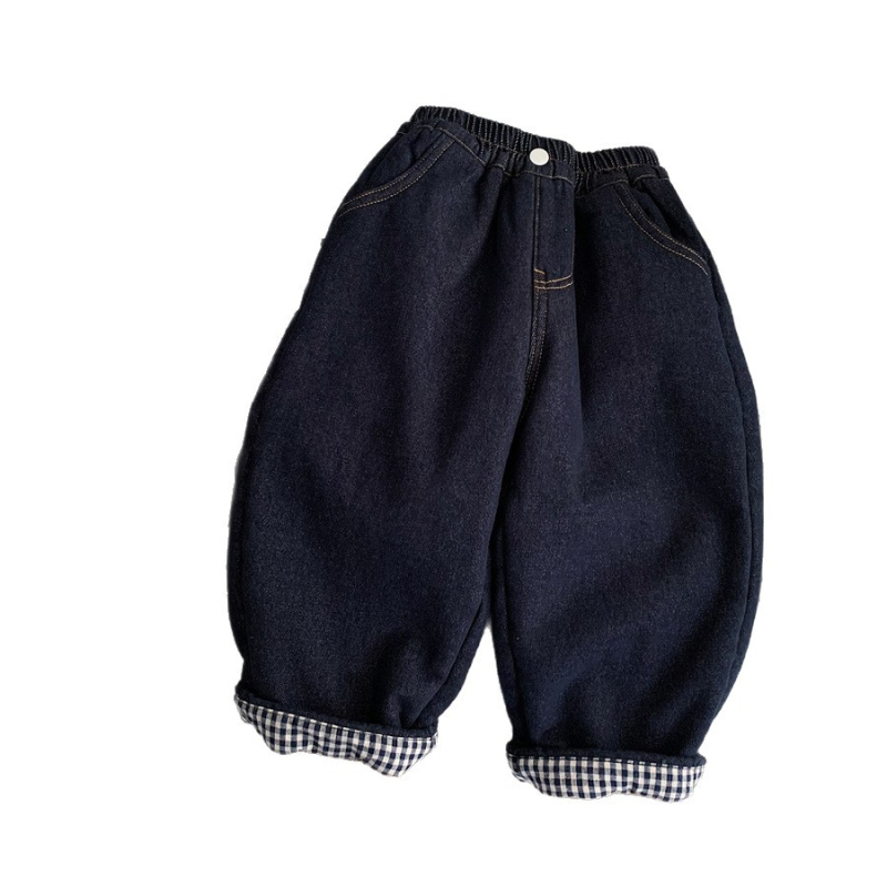 Muške Arctic Velvet hlače, Zima 2025, Cowboy denim, ležerni stil, mješavina pamuka i poliestera s podstavom od poliester