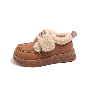 Детски обувки за момичета за есен-зима, подплатени с флис, гумена подметка, удебелен дизайн, закопчаване с Velcro, горна част: супер фибър
