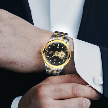 TIANNBU Tourbillon Automatski Muški Sat, Skeletirani Cifer, Narukvica od Nehrđajućeg Čelika, Model 8018, Vodootporan do 10 m