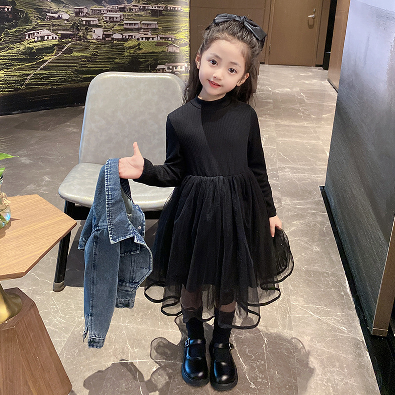 Lányoknak szóló kétrészes készlet: Koreai stílusú denim dzseki és gézszoknya, tavasz–ősz, 3–8 évesek