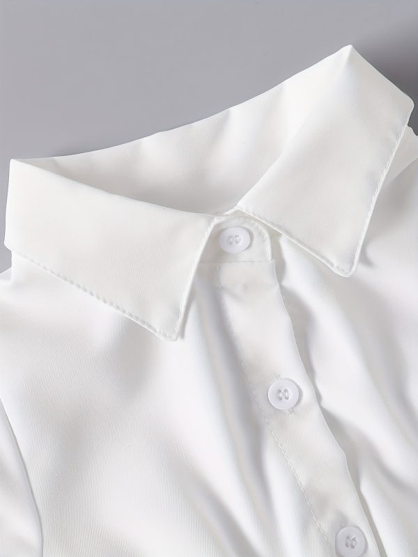 Lányoknak szóló puffos ujjú ruha denim mellénnyel — két darabos készlet, légáteresztő poliészter.