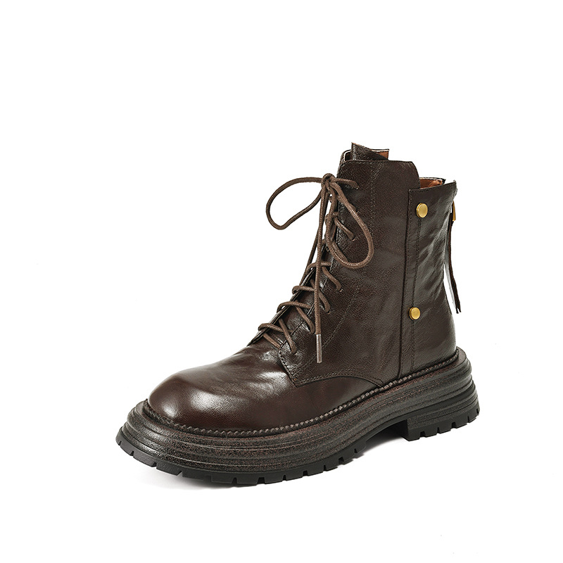 Női Martin csizmák első osztályú kecskebőr felsőrész, TPR talp, fűzőzárás, kerek orr, vastag sarok 3-5 cm