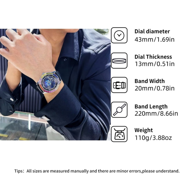 Ogulas Ceas mecanic automatic pentru bărbați - rezistent la apă până la 30 m, luminescent, afișaj analog, curea din piele naturală, model 2178, sticlă minerală întărită