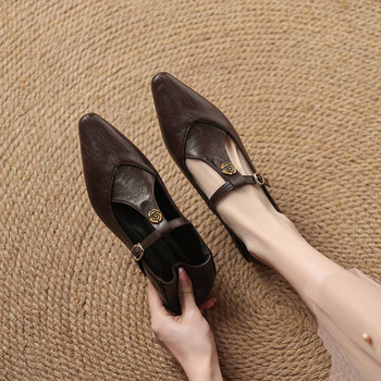 Френски ретро Mary Jane обувки за жени, модел с череп (квадратен нос, телешки набук, микрофибърна подплата, 3–5 см котешки ток)