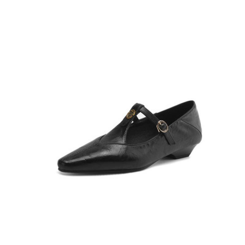 Френски ретро Mary Jane обувки за жени, модел с череп (квадратен нос, телешки набук, микрофибърна подплата, 3–5 см котешки ток)