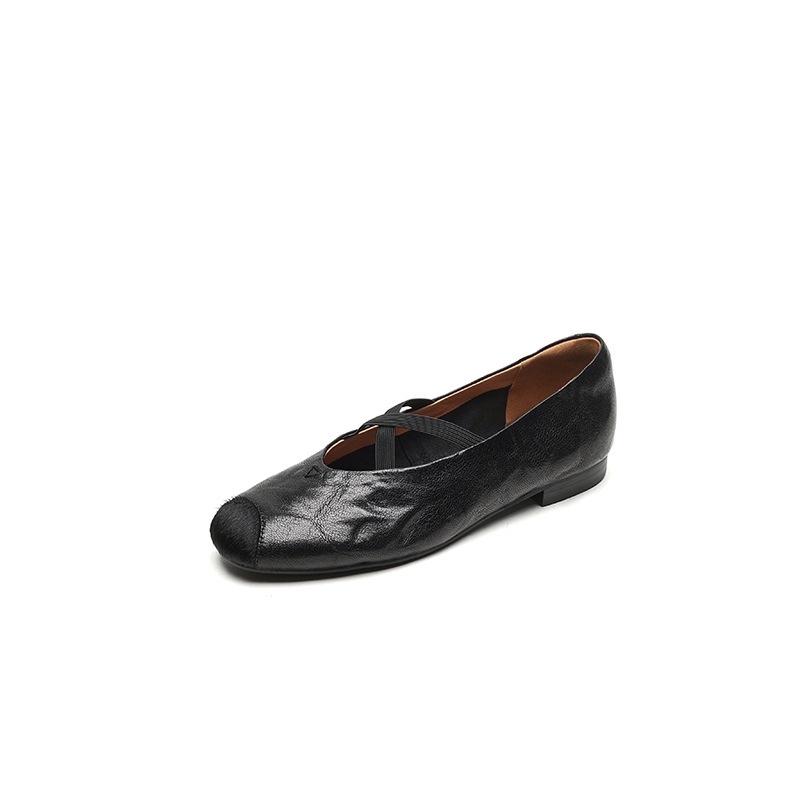 Mary Jane cipele, okrugli vrh prsta, gornji dio od prave kože, debeli pet, visina pete iznad 8 cm