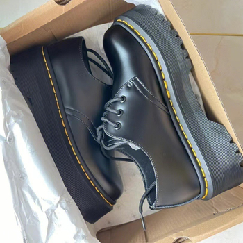 Pantofi platformă pentru femei, vârf rotund, exterior din piele naturală, căptușeală PU, talpă din cauciuc