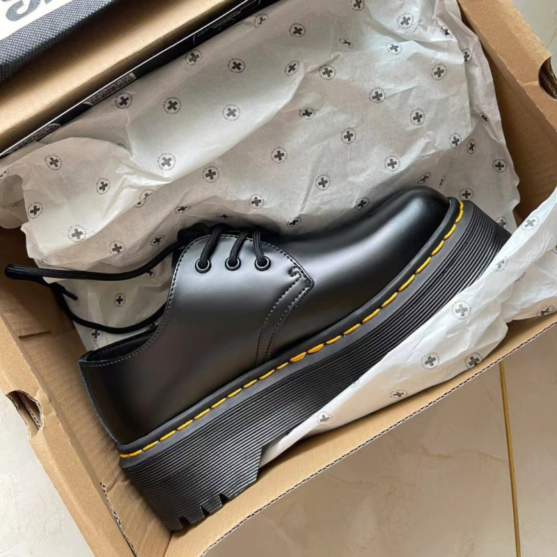 Pantofi platformă pentru femei, vârf rotund, exterior din piele naturală, căptușeală PU, talpă din cauciuc