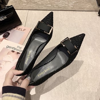 Pantofi stiletto pentru femei, vârf ascuțit, toc 6–8 cm, PU partea superioară, stil coreean