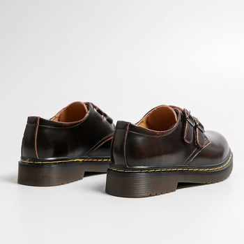 Platform loafers unisex, piele naturală upper, închidere Velcro, talpă din tendon de vită