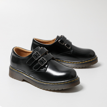 Platform loafers unisex, piele naturală upper, închidere Velcro, talpă din tendon de vită