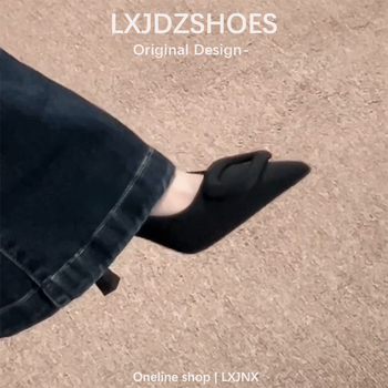 Xi Yan pantofi de damă cu toc înalt, vârf ascuțit, velur artificial, căptușeală PU, talpă din cauciuc, toc subțire 6–8 cm