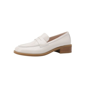 Loafers dama din piele naturală de porc, fără șireturi, vârf rotund, toc tip wedgie 4-6 cm