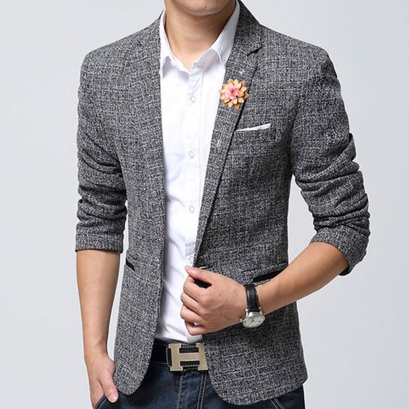 Broșă din lemn - stil retro masculin, design floral, decorativ, personalizabil