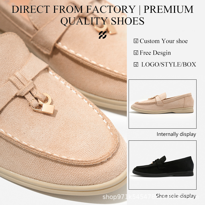 Loafers pentru femei, vârf ascuțit, partea superioară din velur, toc mediu 3-6 cm, slip-on