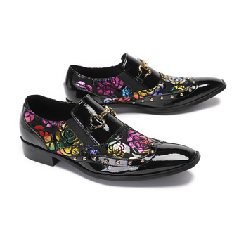 Muški loafersi - Gornji dio od prave kože; Oštar nos; Slip-on dizajn; Nizak potpetica 1–3 cm; PU uložak