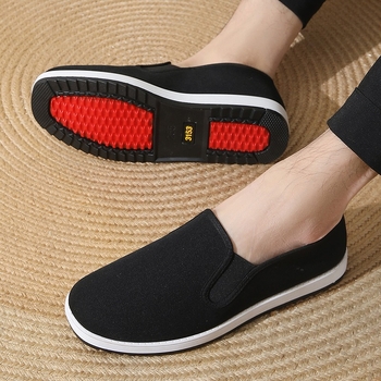 Adidași slip-on din canvas, stil Beijing, unisex, talpă joasă, respirabili, absorbție a șocurilor